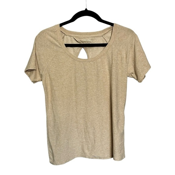 Beyond Yoga Tops - Beyond Yoga Tan Cream Cap Sleeve Shirt Size Small